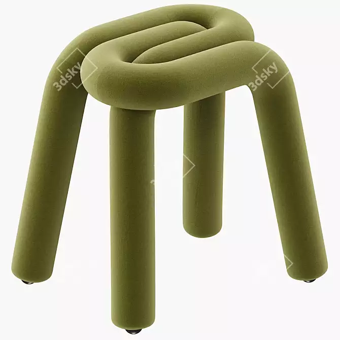 Bold Orange Mustache Stool: Vibrant and Versatile! 3D model image 4