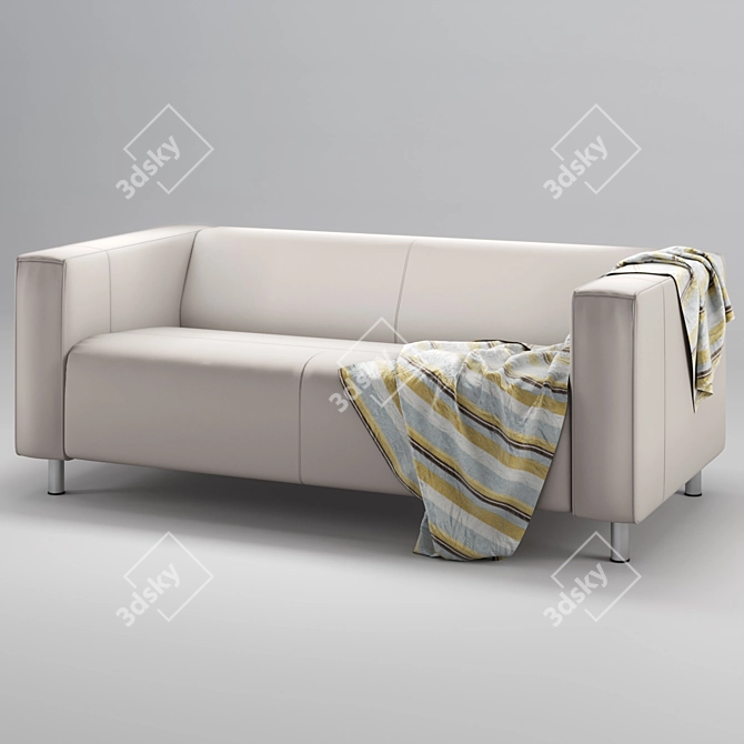 Klippan Ikea Sofa with Throw 3D model image 3