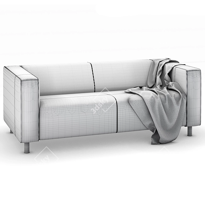 Klippan Ikea Sofa with Throw 3D model image 7