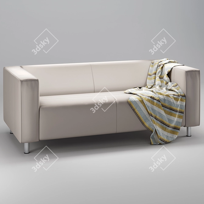 Klippan Ikea Sofa with Throw 3D model image 9