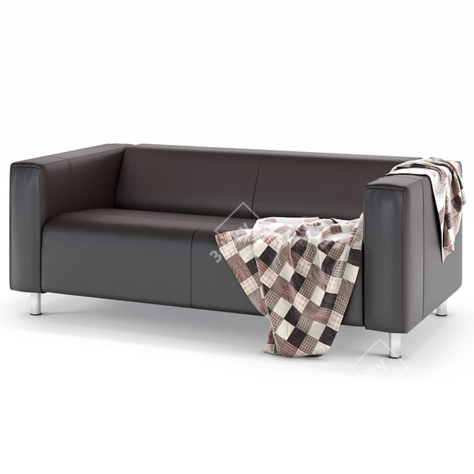 Klippan Ikea Sofa with Throw 3D model image 10