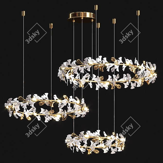 Ethereal Bloom Chandelier 3D model image 1