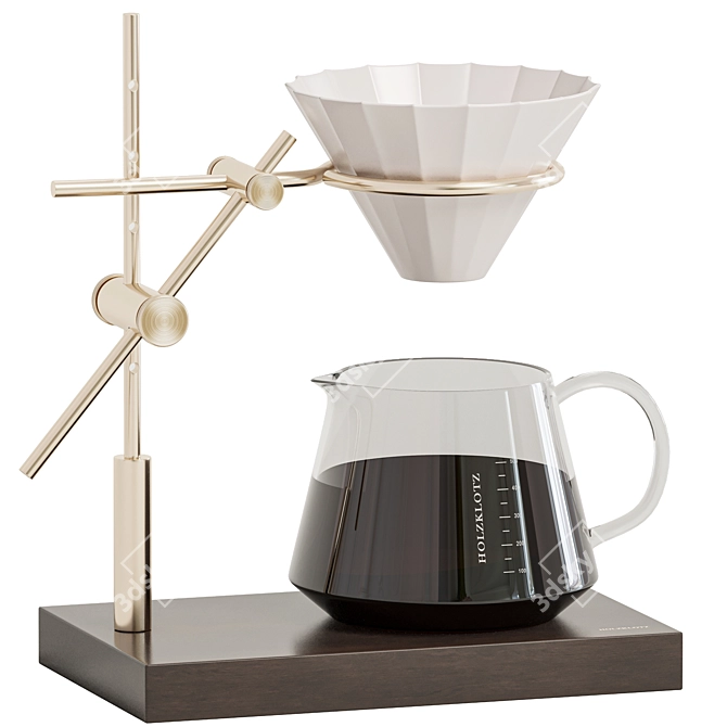 Wooden Block Coffee Maker 3D model image 1