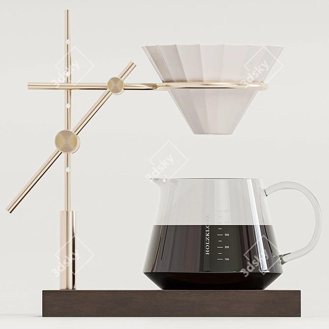 Wooden Block Coffee Maker 3D model image 2