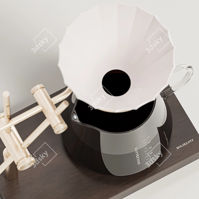 Wooden Block Coffee Maker 3D model image 3