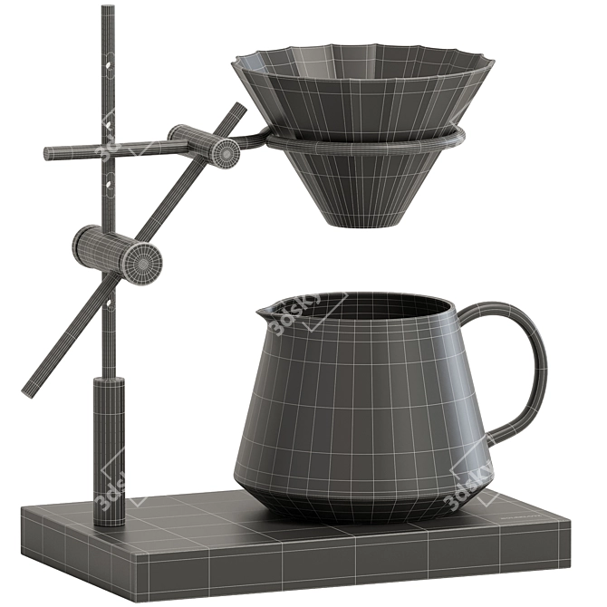 Wooden Block Coffee Maker 3D model image 4