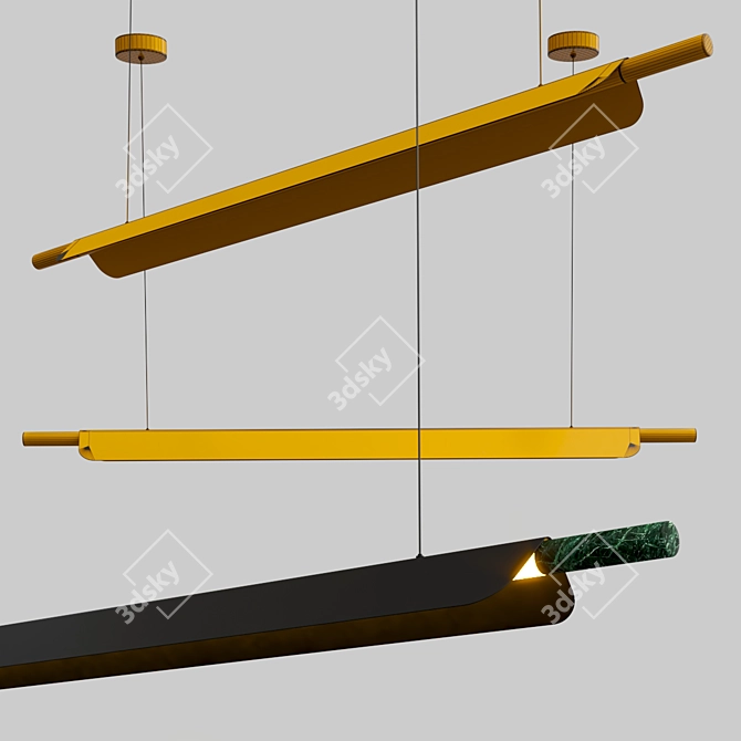 Elegant Formation Pendant Light 3D model image 3