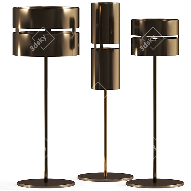 Sleek Metal Table Lamp: Luz Oculta 3D model image 1