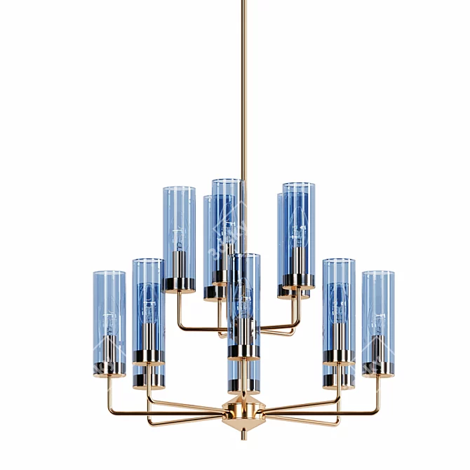 Vintage Midcentury Style Chandelier 3D model image 1