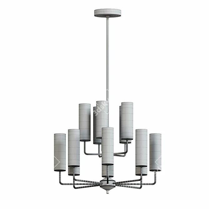 Vintage Midcentury Style Chandelier 3D model image 3