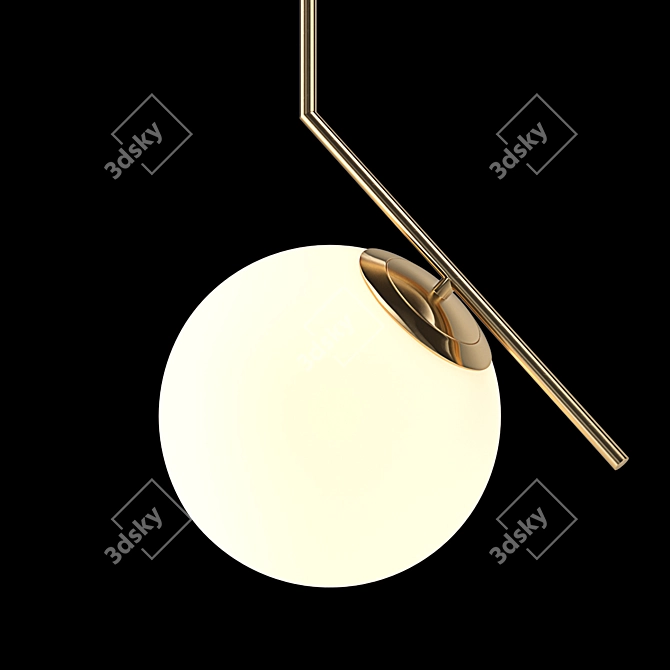 Elegant Brass Pendant Lamp 3D model image 2