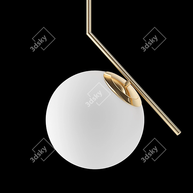 Elegant Brass Pendant Lamp 3D model image 3