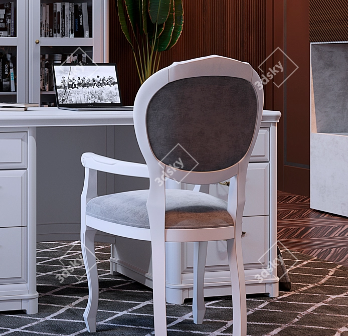 Cleopatra Armchair: Elegant Wood Design 3D model image 3