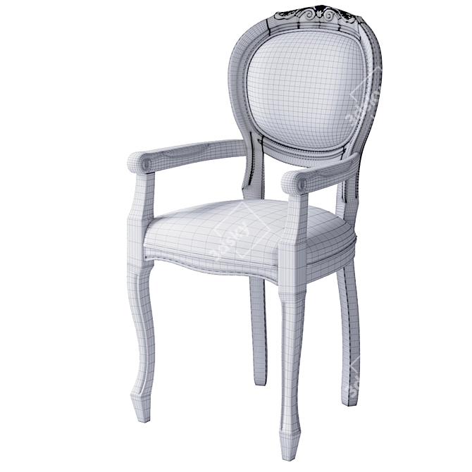 Cleopatra Armchair: Elegant Wood Design 3D model image 6