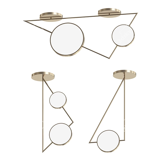 Versatile Triangle Pendant Lamps 3D model image 2
