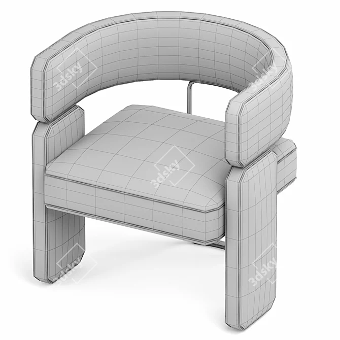 Contemporary Armchair Replica 3D model image 7