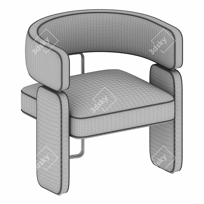 Contemporary Armchair Replica 3D model image 8