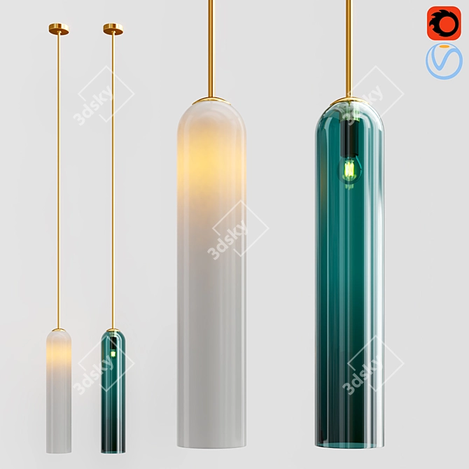 Modern VIAN Pendant: Sleek Design, Varied Formats 3D model image 1
