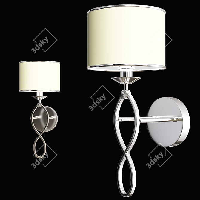 Elegant Lampshade Sconce 3D model image 1