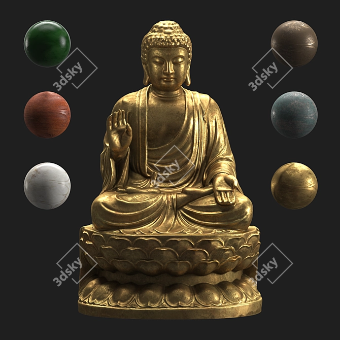 Enlightened Buddha Statue 3D model image 1