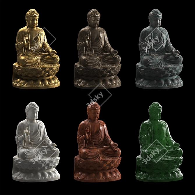 Enlightened Buddha Statue 3D model image 7