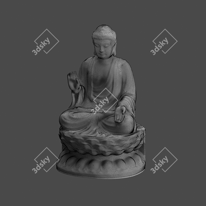 Enlightened Buddha Statue 3D model image 8