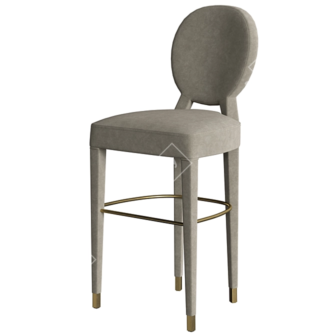 Elegant Diamond Quilted Bar Stool 3D model image 1