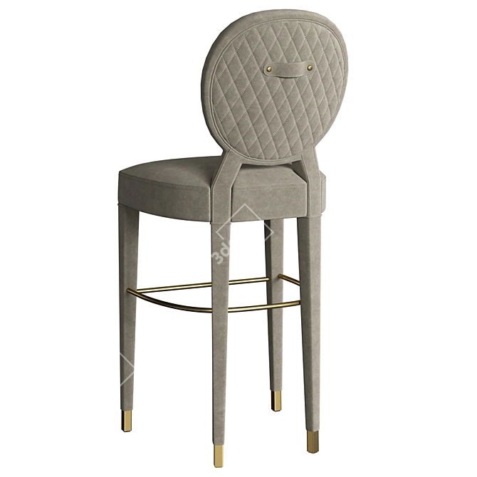 Elegant Diamond Quilted Bar Stool 3D model image 2