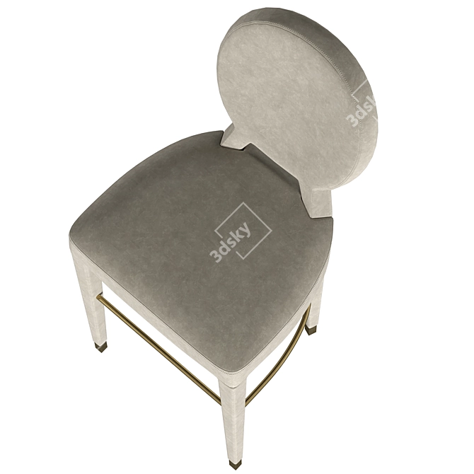 Elegant Diamond Quilted Bar Stool 3D model image 5