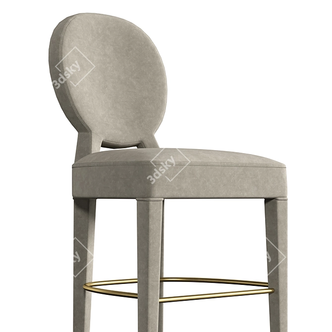 Elegant Diamond Quilted Bar Stool 3D model image 6