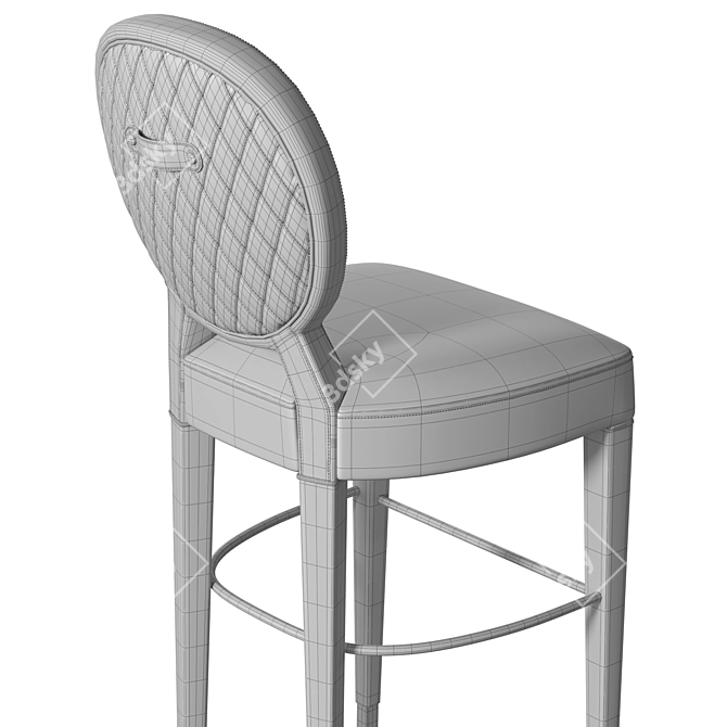 Elegant Diamond Quilted Bar Stool 3D model image 7