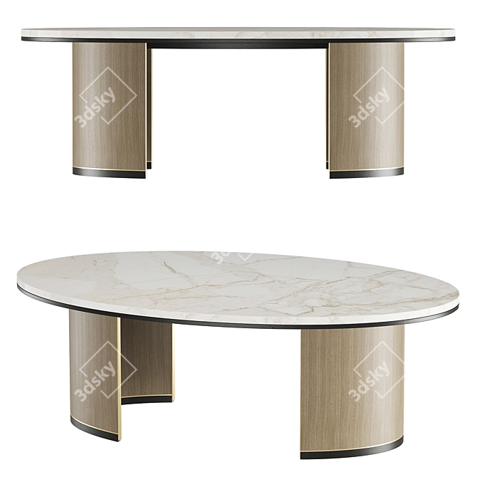 Sleek CEUTA Coffee Table 3D model image 1