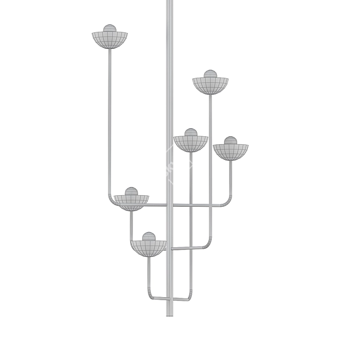 Modern Geometric Chandelier 3D model image 2