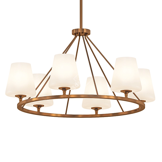 Elegant Jamestown Gold Chandelier 3D model image 1