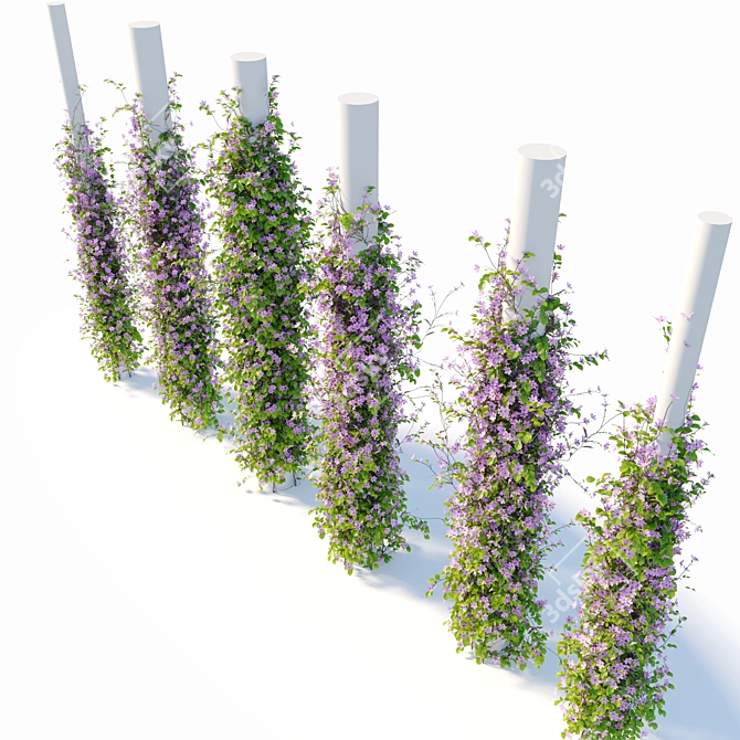 Blossoming Vine Trio: Varied Radii 3D model image 3