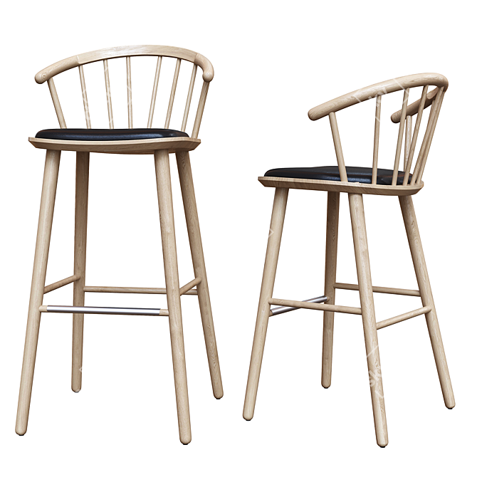 Bolia Sleek High Low Barstool: Stylish & Versatile! 3D model image 1