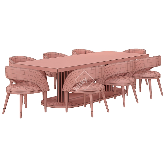 DV Home Collection Douglas Tavolo 1: Timeless Elegance in Oak 3D model image 2