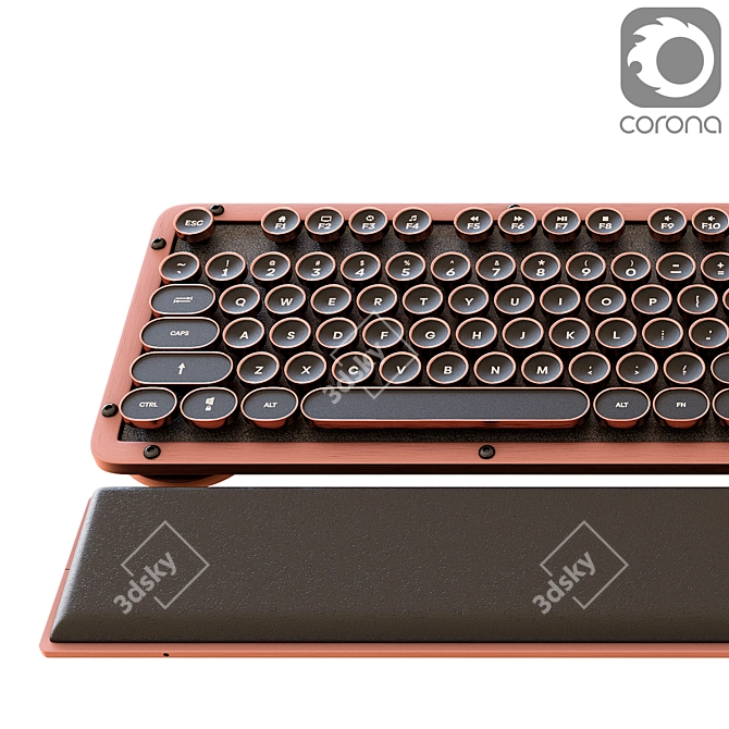 Vintage Inspired AZIO Retro Keyboard Set 3D model image 2