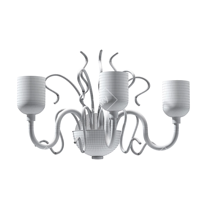 Elegant Murano Glass Wall Light 3D model image 3