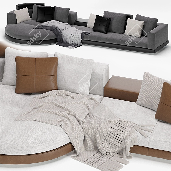 Minotti Connery Modular Sofa: Stylish and Versatile Seating 3D model image 5