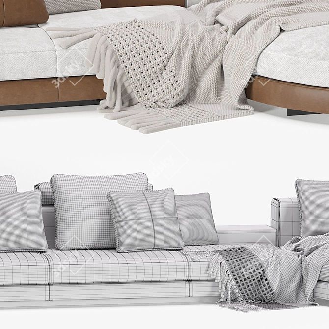 Minotti Connery Modular Sofa: Stylish and Versatile Seating 3D model image 7