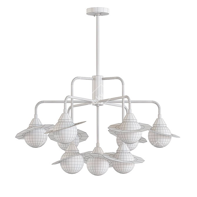 Stylish Saturn Pendant Chandelier 3D model image 2