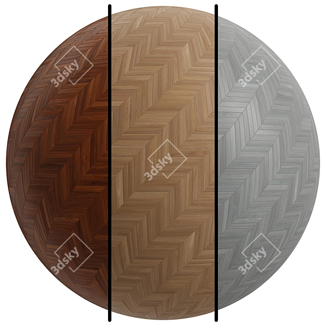  Oak Wood Parquet Texture Set 3D model image 1