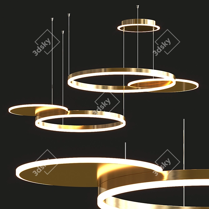 Elegant Medea Ring Chandelier 3D model image 2