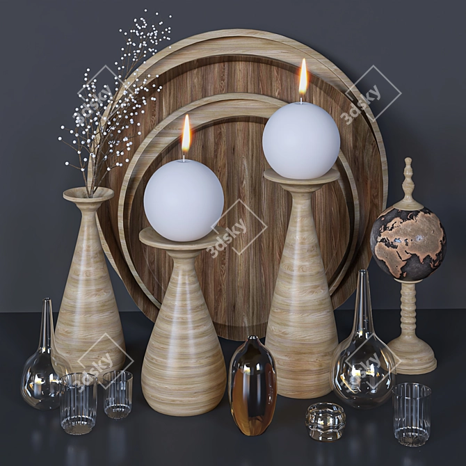 Elegant Decor Set 53 3D model image 1