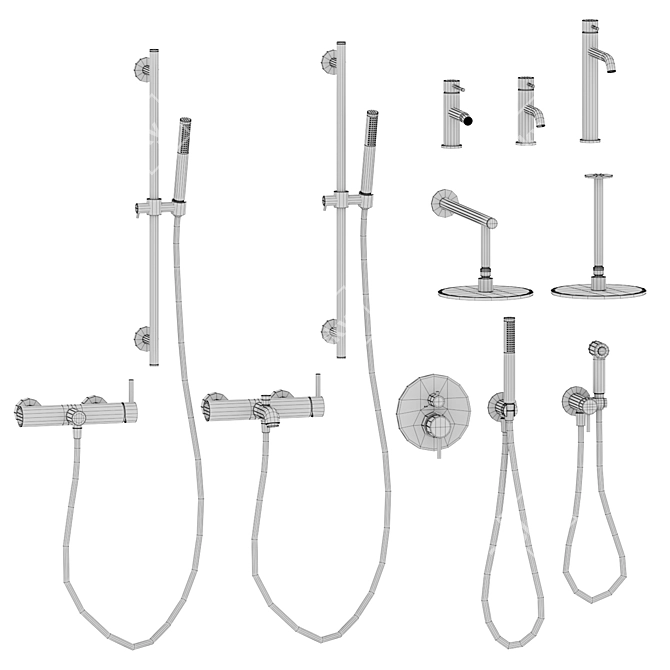 Graff ME Set 2 | Adjustable Shower Hose 3D model image 4