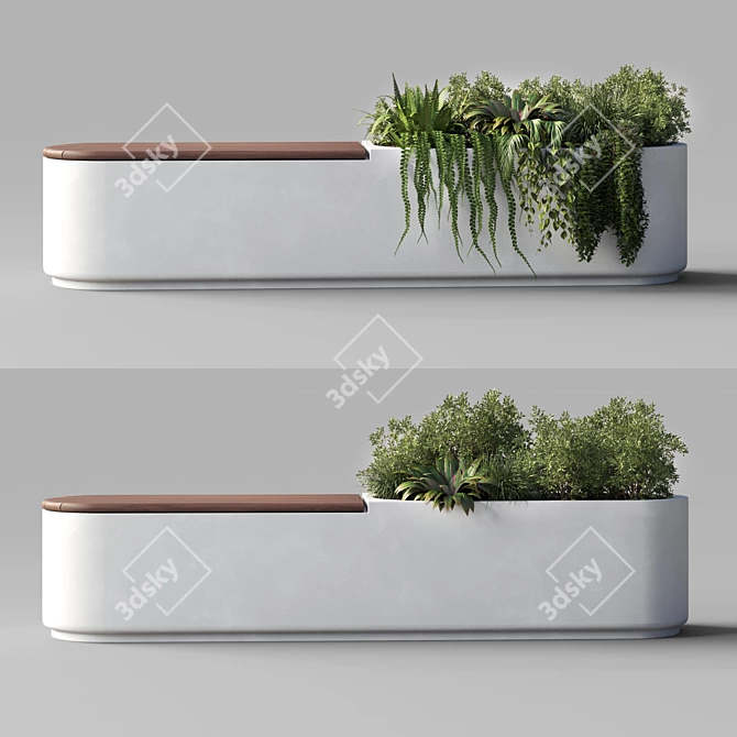 Green Oasis Bench: Deco Street Furniture 3D model image 2