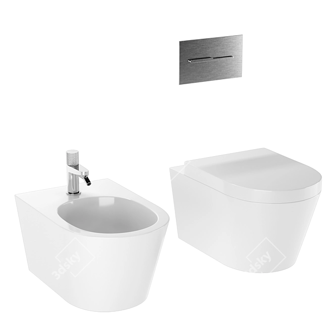 Italian Valdama WC/Bidet Set 3D model image 2