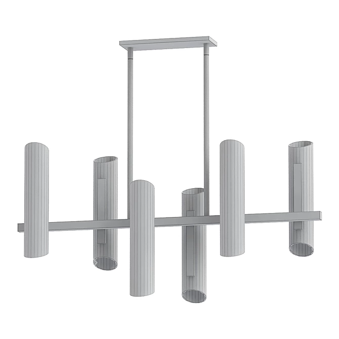 Samantha Brass Chandelier: Elegant 12-Light Fixture 3D model image 2