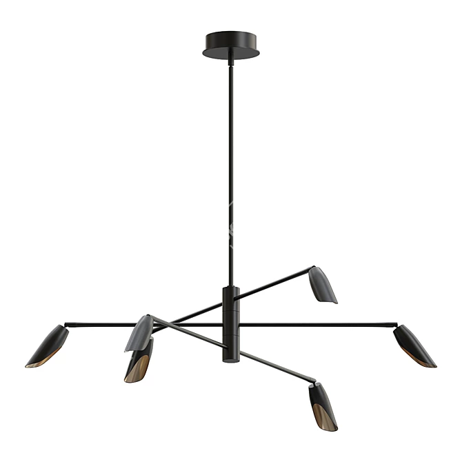 Sophisticated Bowery LED Chandelier 3D model image 1
